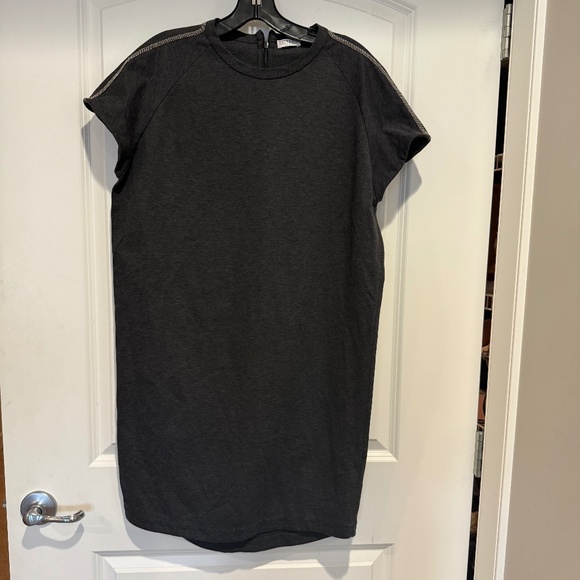 Brunello Cucinelli - grey tunic dress with embellished shoulder - Picture 1 of 5